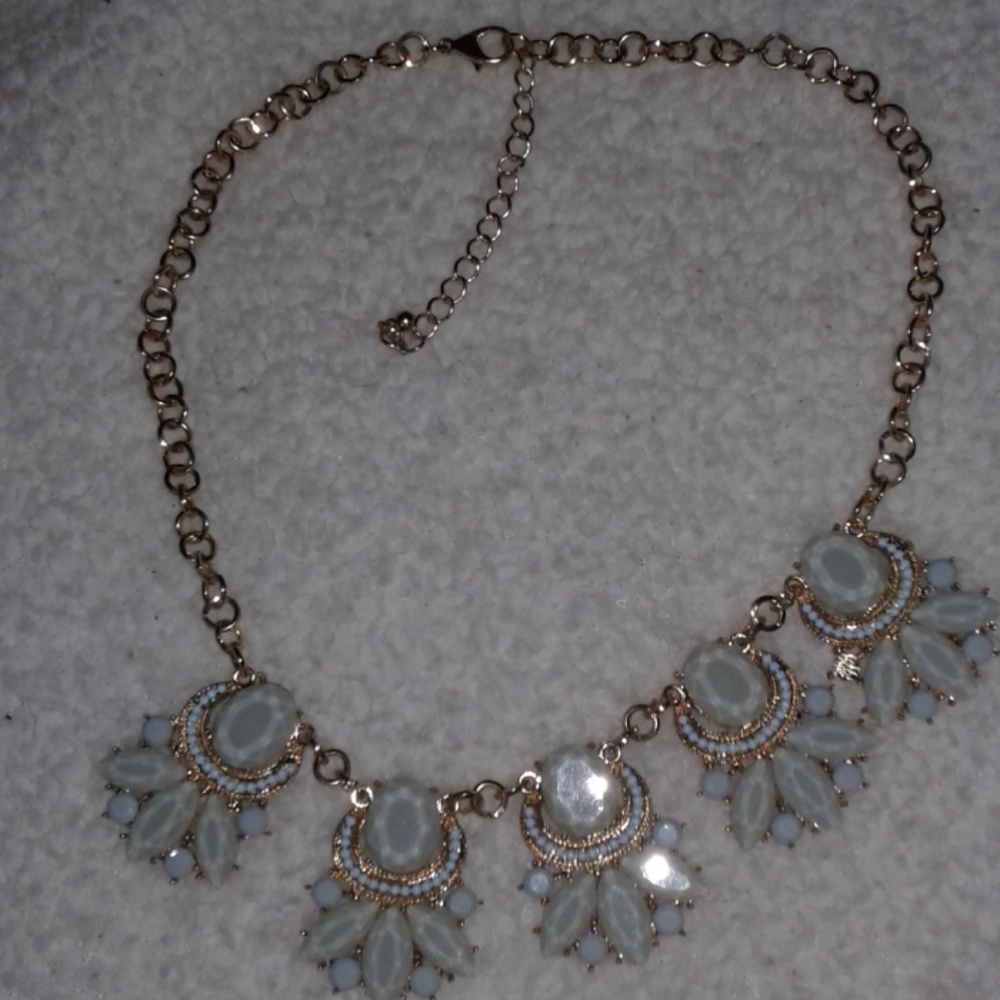 Baby blue statement necklace